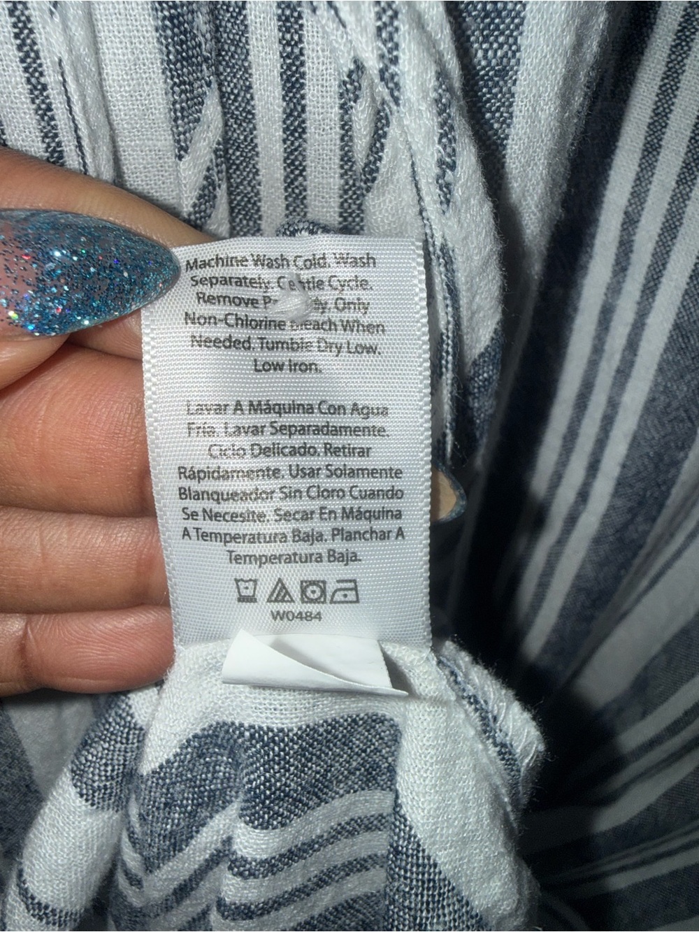 Time and Tru Blue and White Striped Midi Dress - Picture 6 of 6